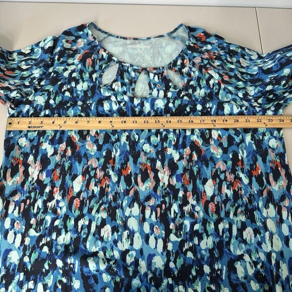 Soft Surroundings Brooke Maxi Dress Size 3X Blue Exotic Aqua Jersey - Picture 6 of 10